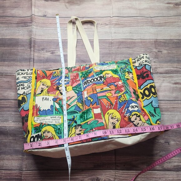 ⭐️ Chaudry Pop Art Comic Book Yellow Style Canvas Tote Purse - Picture 5 of 13